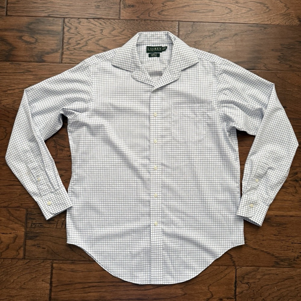 Lauren Ralph Lauren Button Down Cotton Graph Check Classic Fit 15.5 34/35